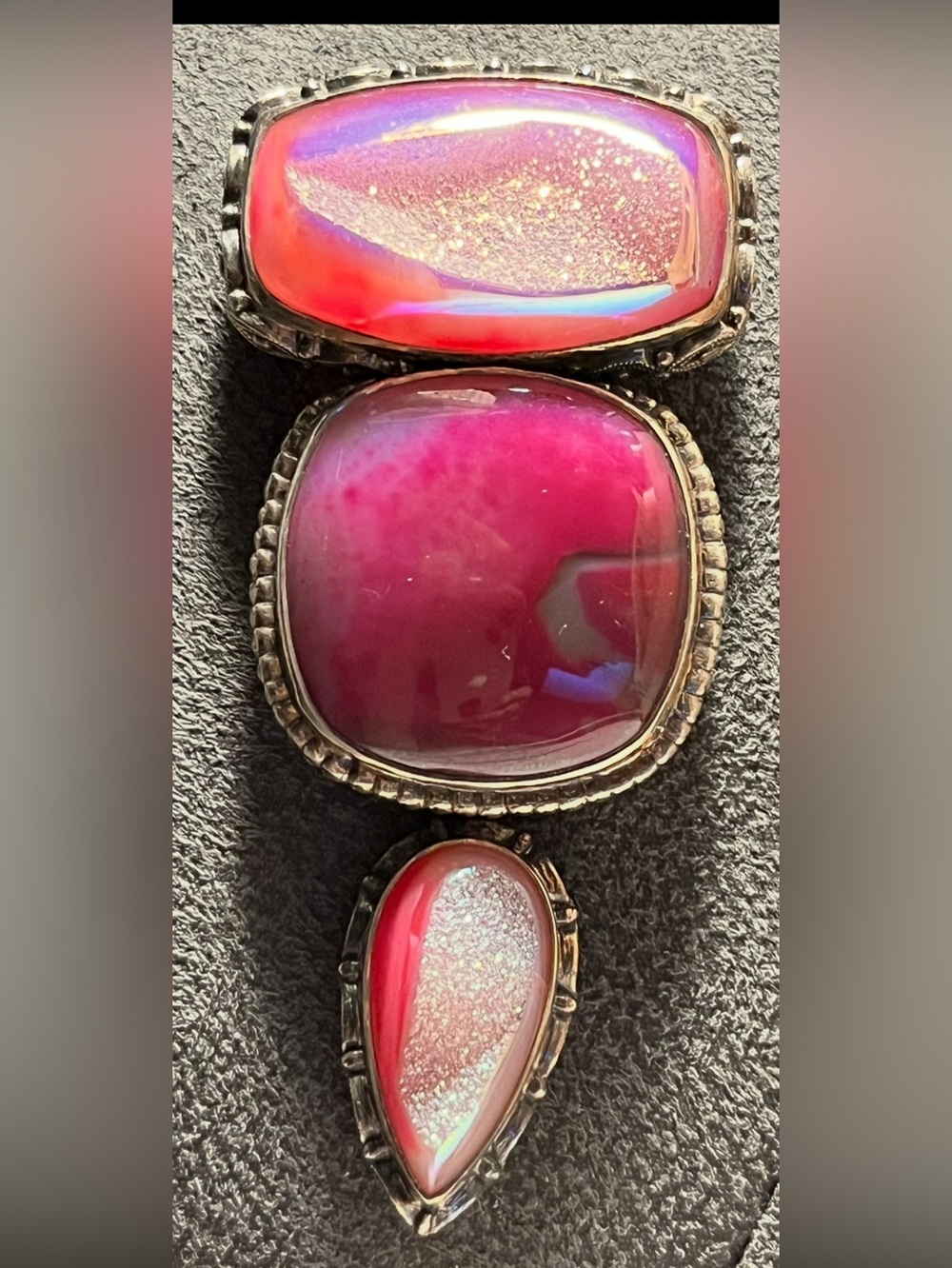 Vibrant Pink Cabochon Pendant Necklace - Women Jewelry